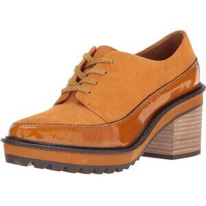 Kelsi Dagger Suede Retro Lace Platform Oxford Yellow Orange Size 6